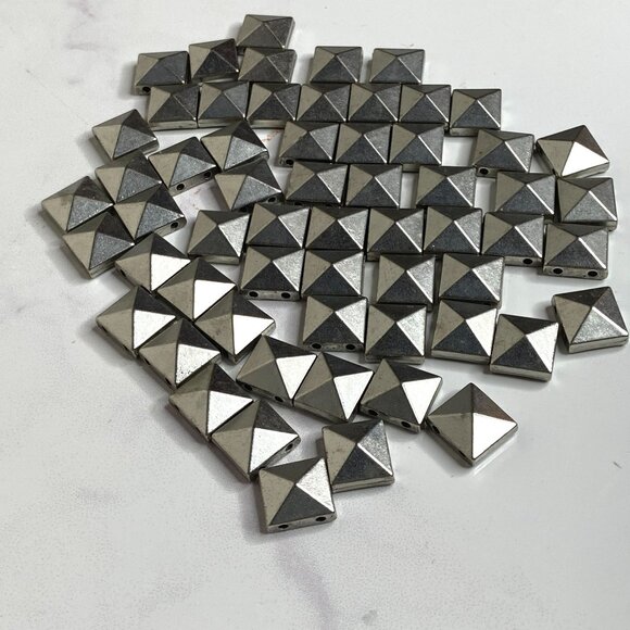 Vintage 2000s Betsey Johnson Silver Pyramid Stud Belt - As Is / Craft Project - Picture 7 of 10